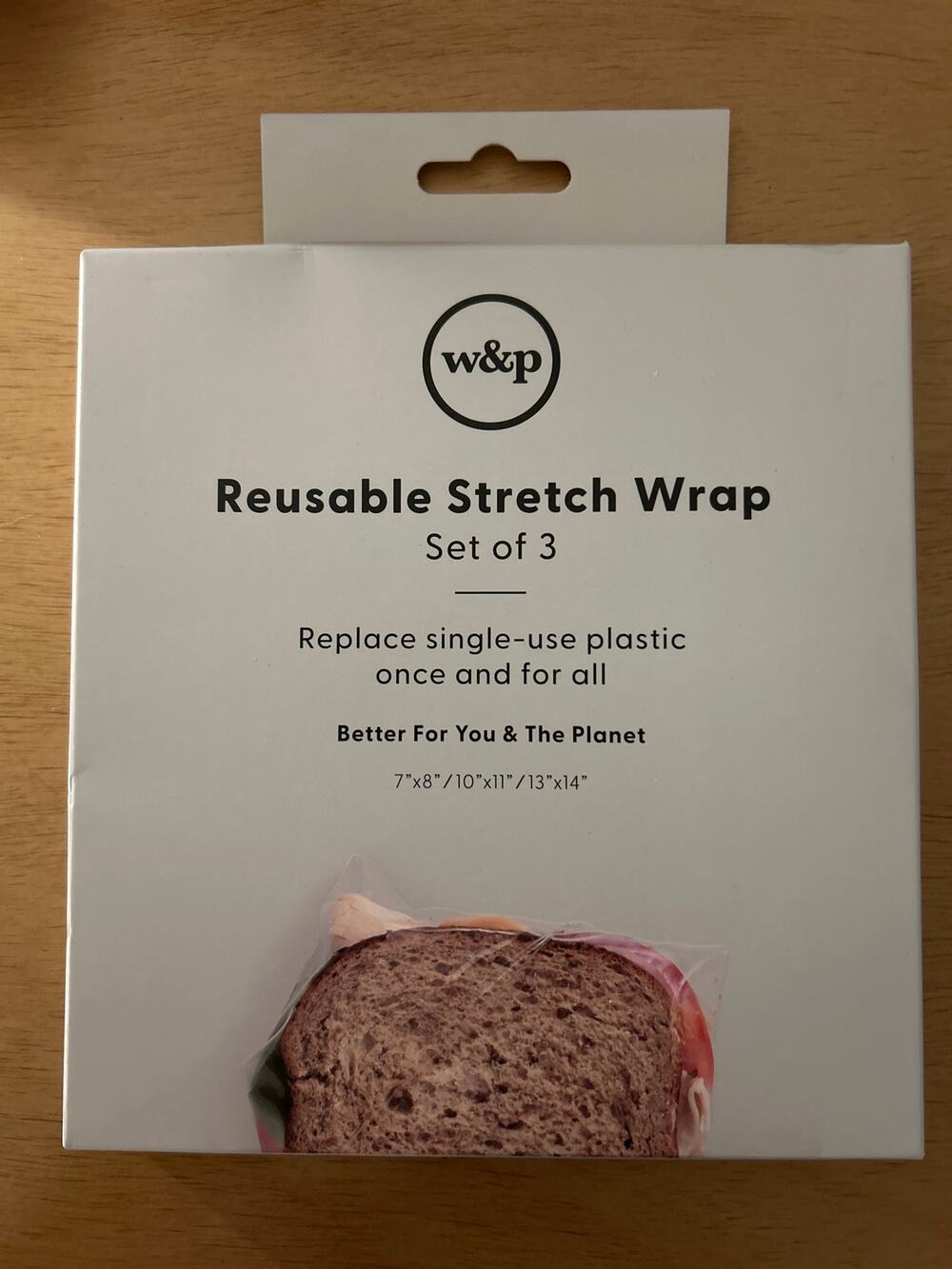 New W&P 3pk Assorted size Silicone Stretch Wrap Reusable Freezer Dishwasher Safe